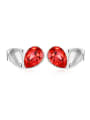 thumb Tiny Heart-shaped Austria Crystal Stud Earrings 2