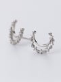 thumb Trendy Moon Shaped Rhinestones Stud Earrings 0