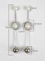 thumb Fashion Artificial Pearls Smooth Bead Silver Stud Earrings 3