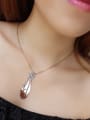 thumb Vintage Rose Gold Titanium Steel Feather Necklace 1