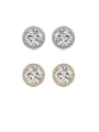 thumb Copper With Cubic Zirconia Simplistic Round Stud Earrings 1