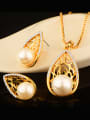 thumb Fashion Artificial Pearls Colorfast Two Pieces Jewelry Set 1