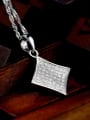 thumb Temperament Rhombus Shaped Zircon Pendant 1