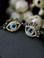 thumb Alloy Eyes Shaped Artificial Gemstones stud Earring 2