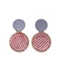thumb Alloy With Gold Plated Simplistic Colored Plush Round Drop Earrings 0