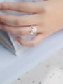 thumb S925 silver natural shells chery flower opening ring 1