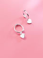 thumb 925 Sterling Silver With Platinum Plated Delicate Heart Clip On Earrings 2
