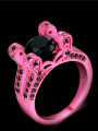 thumb Creative Pink Double Layer Zircon Copper Ring 2