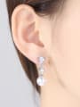 thumb Copper inlaid AAA zircon fashion pearl Earrings 1