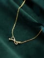 thumb 925 Sterling Silver With Gold Plated Simplistic Bowknot Necklaces 1