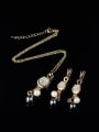 thumb 2018 Alloy Imitation-gold Plated Fashion Artificial Pearl and Rhinestones Two Pieces Jewelry Set 1