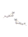 thumb Alloy Artificial Pearls Symmetrical  stud Earring 2