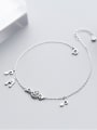thumb 925 Sterling Silver With Platinum Plated Cute Note Anklets 0