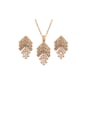 thumb Copper With  Cubic Zirconia Delicate Irregular  Earrings And Necklaces 2 Piece Jewelry Set 1