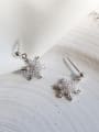 thumb Fashion Cubic Zircon-studded Snowflake Silver Stud Earrings 3