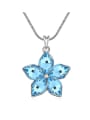 thumb Simple austrian Crystals Flowery Pendant Alloy Necklace 0