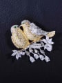 thumb Copper With  Cubic Zirconia Personality Bird Magpie Brooches 0