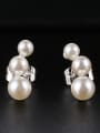 thumb Copper Alloy White Gold Plated Fashion Pearl Stud drop earring 2