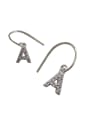 thumb Personalized Cubic Zircon Letter A Silver Earrings 0