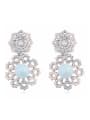 thumb Exaggerated Imitation Pearls Tiny Cubic Crystals-covered Alloy Stud Earrings 1