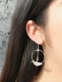 thumb Personalized Hollow Round Little White Crystals Earrings 1