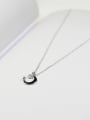 thumb Little Moon Zircon Silver Necklace 3