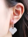 thumb Copper With Platinum Plated Personality Heart Cluster Earrings 1