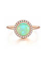 thumb round-shaped Opal 18K rose-plated free size ring 0