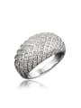 thumb Exquisite 18K White Gold Plated Geometric Zircon Ring 0