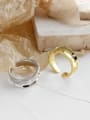 thumb 925 Sterling Silver With Gold Plated Simplistic Geometric Free Size Rings 4