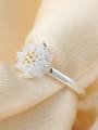 thumb Two Colors Plated Flower Opening Ring 2