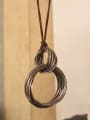 thumb Unisex Antique Silver Plated Circles Necklace 0