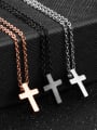thumb Stainless Steel With Rose Gold Plated Simplistic Cross Necklaces 2