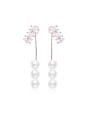 thumb Simple Style Fashion Zircon Pearl drop earring 0