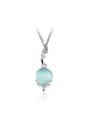 thumb Women Elegant Light Blue Opal Stone Necklace 0