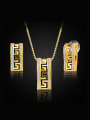 thumb 18K Fashion Rhinestones Two Pieces Jewelry Set 0