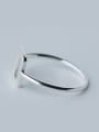 thumb Personality Hollow Square Shaped S925 Silver Ring 0