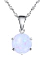 thumb Simple Cubic Opal stone Copper Necklace 0
