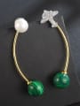 thumb New long aircraft Shell-beads malachite color-matching earrings 0