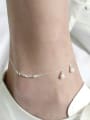 thumb Fashion White Artificial Pearls Silver Anklet 1