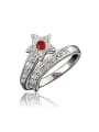 thumb Glittering 18K Platinum Plated Star Shaped Zircon Ring 0