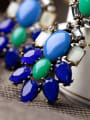 thumb Alloy Sweet and Elegant Color Stones Drop Chandelier earring 1