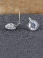 thumb Korean Flowers Big Round Zircon Anti-allergic Female stud Earring 1