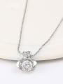 thumb Copper Alloy White Gold Plated Fashion Zircon Necklace 1