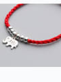 thumb 925 Sterling Silver With Silver Plated Cute and  elephant with silver beads red rope Add-a-bead Bracelets 1