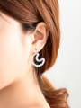 thumb Fashion Asymmetrical Moon 925 Silver Stud Earrings 1