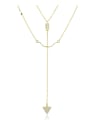thumb 925 Sterling Silver With  Cubic Zirconia Simplistic Bow and arrow Hook Multi Strand Necklaces 0