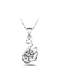 thumb Fashion Swan Cubic Zircon Pendant Copper Necklace 0
