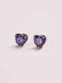 thumb Exquisite Purple Zircon Heart Earrings 0