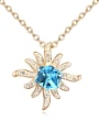 thumb Fashion Cubic austrian Crystals Flowery Pendant Alloy Necklace 3